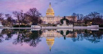 Destination Washington D.C. - The Capitol in the setting sun