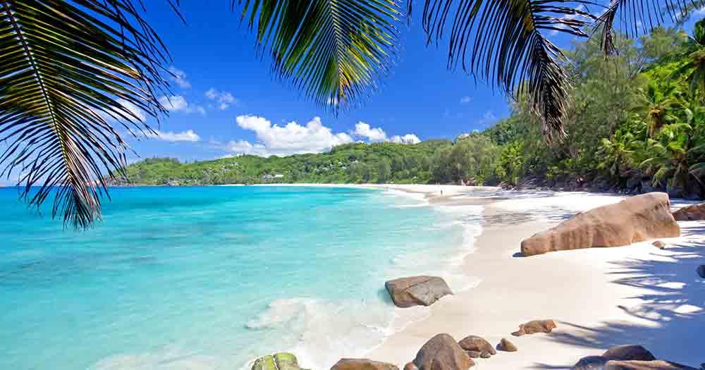 Seychelles - View of the beautiful beach
