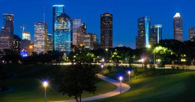 Houston - Evening view of downtown Houston